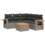 6-piece garden furniture set with gray synthetic rattan cushions by , Garden sets - Ref: Foro24-3259211, Price: 385,71 €, Dis...