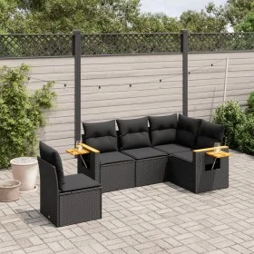 Gartenmöbel-Set, 5-teilig, mit schwarzen Polstern aus synthetischem Rattan. von , Gartensets - Ref: Foro24-3259213, Preis: 37...