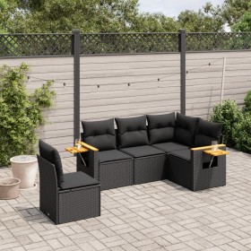 Gartenmöbel-Set, 5-teilig, mit schwarzen Polstern aus synthetischem Rattan. von , Gartensets - Ref: Foro24-3259213, Preis: 39...