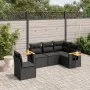 Set de muebles de jardín 5 pzas y cojines ratán sintético negro de , Conjuntos de jardín - Ref: Foro24-3259213, Precio: 376,7...