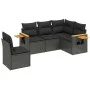 Set de muebles de jardín 5 pzas y cojines ratán sintético negro de , Conjuntos de jardín - Ref: Foro24-3259213, Precio: 376,7...