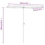 Gartenschirm mit terrakottafarbenem Aluminiummast 180x110 cm von vidaXL, Sonnenschirme - Ref: Foro24-47333, Preis: 52,25 €, R...
