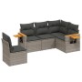 Juego de sofás jardín con cojines 5 pzas ratán sintético gris by , Garden sets - Ref: Foro24-3259218, Price: 349,35 €, Discou...