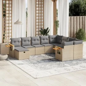 Juego de sofás jardín con cojines beige 10 pzas ratán sintético de , Conjuntos de jardín - Ref: Foro24-3259560, Precio: 641,3...