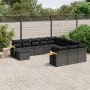 Set de sofás de jardín 11 pzas y cojines ratán sintético negro by , Garden sets - Ref: Foro24-3259605, Price: 682,98 €, Disco...