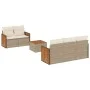 Juego de sofás jardín con cojines 6 pzas ratán sintético beige by , Garden sets - Ref: Foro24-3259867, Price: 474,76 €, Disco...