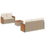 Juego de sofás jardín con cojines 6 pzas ratán sintético beige by , Garden sets - Ref: Foro24-3259867, Price: 434,04 €, Disco...