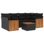 Set de comedor de jardín 7 pzas y cojines ratán sintético negro by , Garden sets - Ref: Foro24-3259878, Price: 462,68 €, Disc...