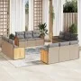 Set de sofás de jardín 12 pzas y cojines ratán sintético marrón by , Garden sets - Ref: Foro24-3259917, Price: 928,71 €, Disc...