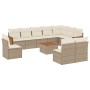 Set de sofás de jardín 11pzas con cojines ratán sintético beige by , Garden sets - Ref: Foro24-3260161, Price: 727,95 €, Disc...