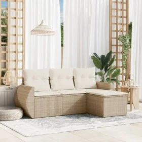 Juego de sofás jardín con cojines 4 pzas ratán sintético beige by , Garden sets - Ref: Foro24-3253605, Price: 329,51 €, Disco...