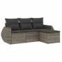 Gartensofagarnitur 4-teilig mit grauen Polstern aus synthetischem Rattan von , Gartensets - Ref: Foro24-3253607, Preis: 273,9...