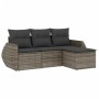 Set de sofás de jardín 4 pzas y cojines ratán sintético gris by , Garden sets - Ref: Foro24-3253607, Price: 274,19 €, Discoun...