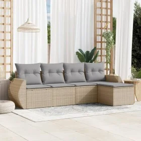 Gartensofa-Set mit 5-teiligen Kissen aus synthetischem Rattan in Beige. von , Gartensets - Ref: Foro24-3253626, Preis: 333,75...