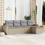 Juego de sofás jardín con cojines 5 pzas ratán sintético beige by , Garden sets - Ref: Foro24-3253626, Price: 333,75 €, Disco...