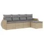 Juego de sofás jardín con cojines 5 pzas ratán sintético beige by , Garden sets - Ref: Foro24-3253626, Price: 333,75 €, Disco...