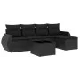 Set de sofás de jardín 6 piezas y cojines ratán sintético negro by , Garden sets - Ref: Foro24-3253632, Price: 383,61 €, Disc...
