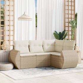 Juego de sofás jardín con cojines 4 pzas ratán sintético beige by , Garden sets - Ref: Foro24-3253645, Price: 353,67 €, Disco...