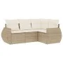 Juego de sofás jardín con cojines 4 pzas ratán sintético beige by , Garden sets - Ref: Foro24-3253645, Price: 359,50 €, Disco...