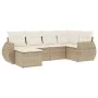 Gartensofa-Set mit 6-teiligen Kissen aus synthetischem Rattan in Beige. von , Gartensets - Ref: Foro24-3253995, Preis: 458,37...