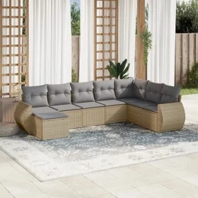 Gartensofagarnitur mit beigen Kissen, 8-teilig, aus PE-Rattan. von , Gartensets - Ref: Foro24-3254096, Preis: 512,46 €, Rabat...