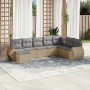Gartensofagarnitur mit beigen Kissen, 8-teilig, aus PE-Rattan. von , Gartensets - Ref: Foro24-3254096, Preis: 521,33 €, Rabat...