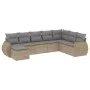 Juego de sofás de jardín con cojines beige 8 pzas ratán PE by , Garden sets - Ref: Foro24-3254096, Price: 512,46 €, Discount: %