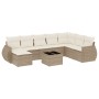 Set de sofás de jardín 9 pzas con cojines ratán sintético beige by , Garden sets - Ref: Foro24-3254105, Price: 617,43 €, Disc...