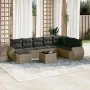 Set de muebles de jardín 9 pzas y cojines ratán sintético gris by , Garden sets - Ref: Foro24-3254107, Price: 553,03 €, Disco...