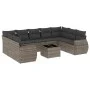 Set de sofás de jardín 10 pzas con cojines ratán sintético gris de , Conjuntos de jardín - Ref: Foro24-3254147, Precio: 629,0...