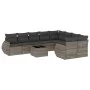 Set de sofás de jardín 10 pzas con cojines ratán sintético gris by , Garden sets - Ref: Foro24-3254187, Price: 630,40 €, Disc...