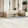 Set de sofás de jardín 11pzas con cojines ratán sintético beige by , Garden sets - Ref: Foro24-3254215, Price: 807,64 €, Disc...