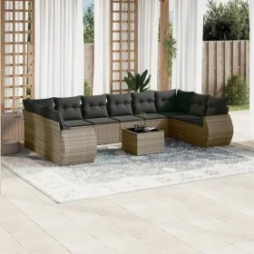 Set de sofás de jardín 11 pzas y cojines ratán sintético gris by , Garden sets - Ref: Foro24-3254217, Price: 723,27 €, Discou...