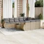 Set de sofás de jardín 11pzas con cojines ratán sintético beige by , Garden sets - Ref: Foro24-3254236, Price: 738,26 €, Disc...