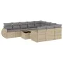 Set de sofás de jardín 11pzas con cojines ratán sintético beige by , Garden sets - Ref: Foro24-3254236, Price: 738,26 €, Disc...