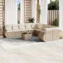Set de sofás de jardín 11pzas con cojines ratán sintético beige by , Garden sets - Ref: Foro24-3254255, Price: 779,24 €, Disc...