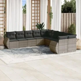 Set de sofás de jardín 11 pzas y cojines ratán sintético gris by , Garden sets - Ref: Foro24-3254257, Price: 723,27 €, Discou...