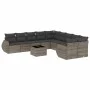 Gartensofagarnitur 11-teilig mit grauen Kissen aus synthetischem Rattan. von , Gartensets - Ref: Foro24-3254257, Preis: 723,2...
