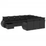 Set de sofás de jardín 11 pzas y cojines ratán sintético negro by , Garden sets - Ref: Foro24-3254262, Price: 723,06 €, Disco...