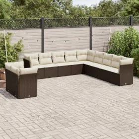 Set de sofás de jardín 11 pzas cojines ratán sintético marrón by , Garden sets - Ref: Foro24-3217883, Price: 747,80 €, Discou...