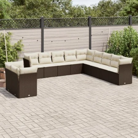 Set de sofás de jardín 11 pzas cojines ratán sintético marrón by , Garden sets - Ref: Foro24-3217883, Price: 747,80 €, Discou...