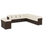 Gartensofa-Set, 11-teilig, mit braunen Kissen und synthetischem Rattan. von , Gartensets - Ref: Foro24-3217883, Preis: 745,51...