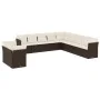Set de sofás de jardín 11 pzas cojines ratán sintético marrón by , Garden sets - Ref: Foro24-3217883, Price: 747,80 €, Discou...