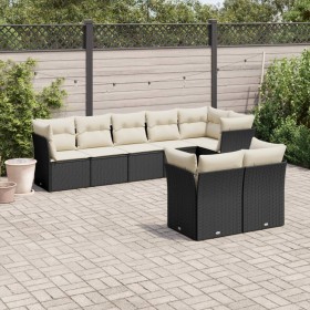 Set de sofás de jardín 8 piezas y cojines ratán sintético negro by , Garden sets - Ref: Foro24-3217906, Price: 468,16 €, Disc...