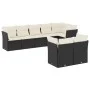 8-teiliges Gartensofa-Set und Kissen aus schwarzem Kunststoff-Rattan. von , Gartensets - Ref: Foro24-3217906, Preis: 508,77 €...