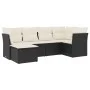 6-teiliges Gartensofa-Set und Kissen aus schwarzem Kunststoff-Rattan. von , Gartensets - Ref: Foro24-3217946, Preis: 357,82 €...
