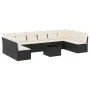 Set de sofás de jardín 11 pzas y cojines ratán sintético negro by , Garden sets - Ref: Foro24-3218096, Price: 591,29 €, Disco...
