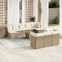 Gartensofa-Set 11-teilig mit beigen Polstern aus synthetischem Rattan von , Gartensets - Ref: Foro24-3218338, Preis: 689,01 €...