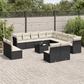 Set sofás de jardín 14 pzas con cojines ratán sintético negro by , Garden sets - Ref: Foro24-3218496, Price: 833,51 €, Discou...