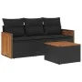 Juego de sofás jardín 4 pzas con cojines ratán sintético negro by , Garden sets - Ref: Foro24-3227441, Price: 244,66 €, Disco...